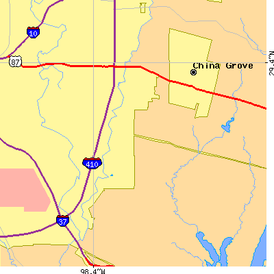 Zip code 78222 close-up map