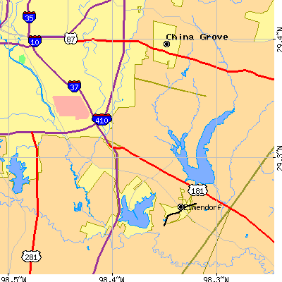 Zip code 78223 close-up map