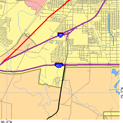 Zip code 78224 close-up map