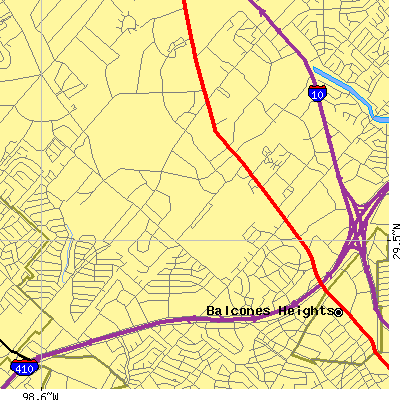 Zip code 78229 close-up map