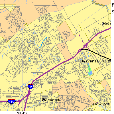 Zip code 78233 close-up map
