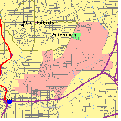 Zip code 78234 close-up map