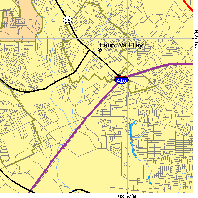 Zip code 78238 close-up map