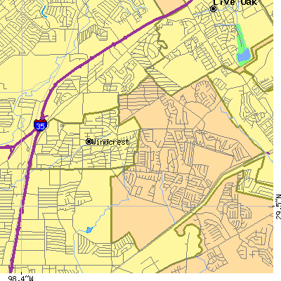 Zip code 78239 close-up map