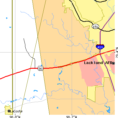 Zip code 78245 close-up map
