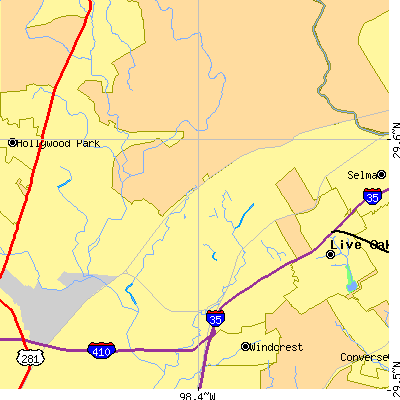 Zip code 78247 close-up map