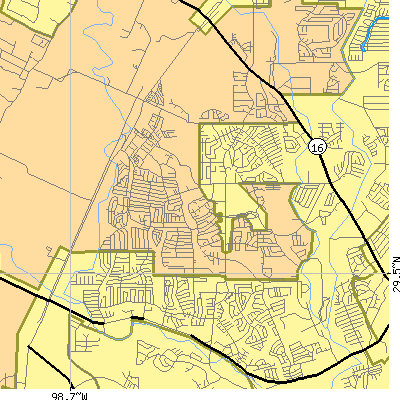 Zip code 78250 close-up map