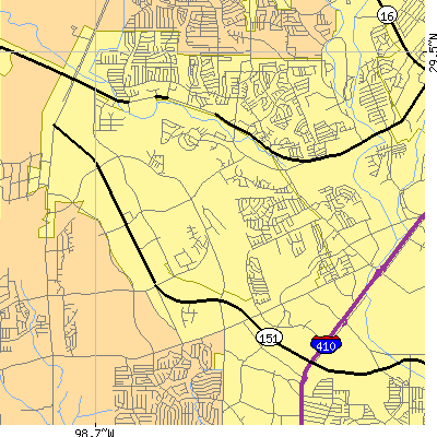Zip code 78251 close-up map
