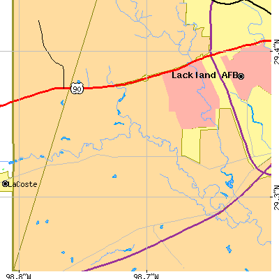 Zip code 78252 close-up map