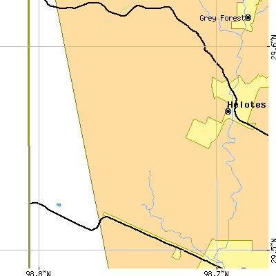 Zip code 78254 close-up map