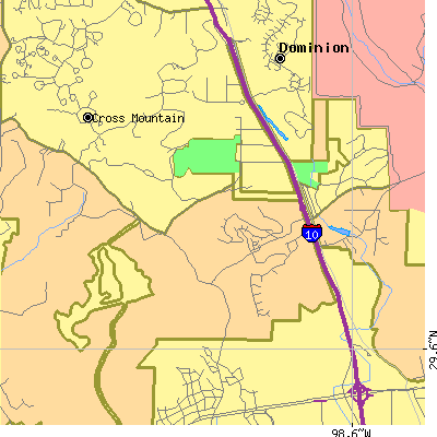 Zip code 78256 close-up map