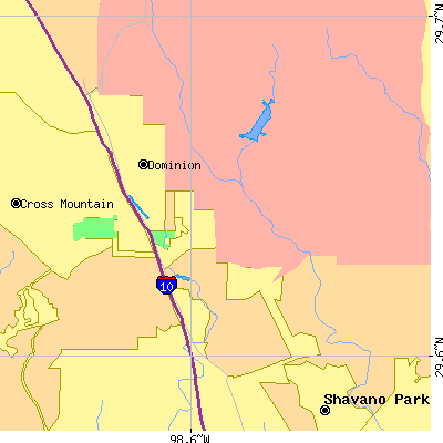 Zip code 78257 close-up map