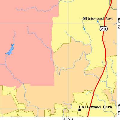 Zip code 78258 close-up map
