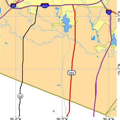 Zip code 78264 close-up map
