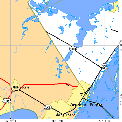 Zip code 78336 close-up map