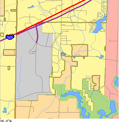 Zip code 35824 close-up map