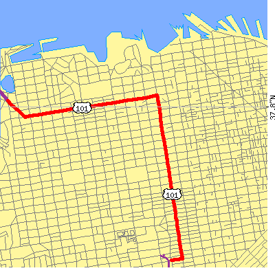 Zip code 94109 close-up map