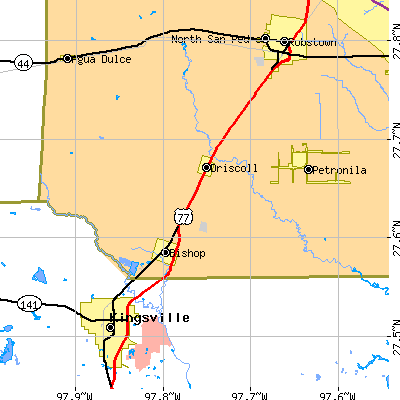 Zip code 78343 close-up map