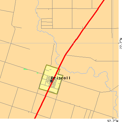 Zip code 78351 close-up map