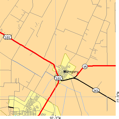 Zip code 78359 close-up map