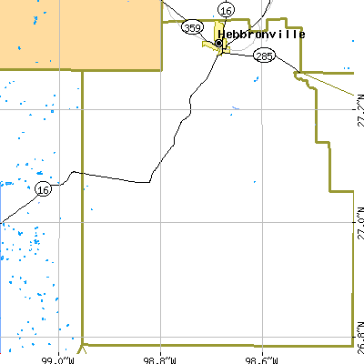 Zip code 78361 close-up map