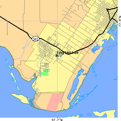 Zip code 78362 close-up map