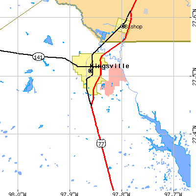 Zip code 78363 close-up map