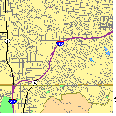 Zip code 94112 close-up map