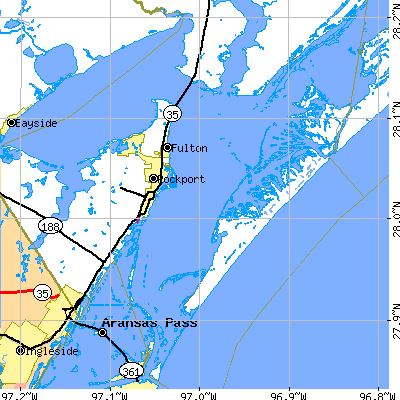 Zip code 78382 close-up map