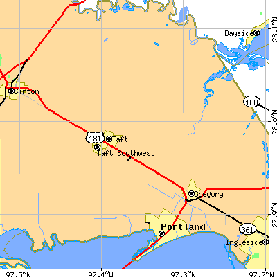 Zip code 78390 close-up map