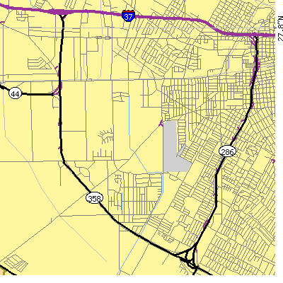 Zip code 78405 close-up map