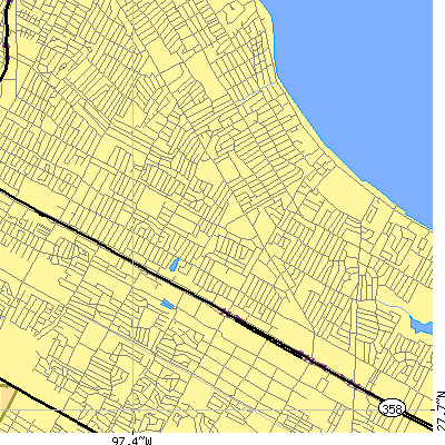 Zip code 78411 close-up map