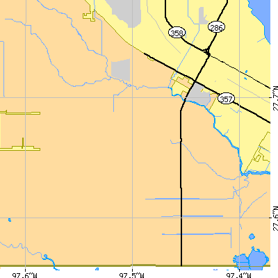 Zip code 78415 close-up map