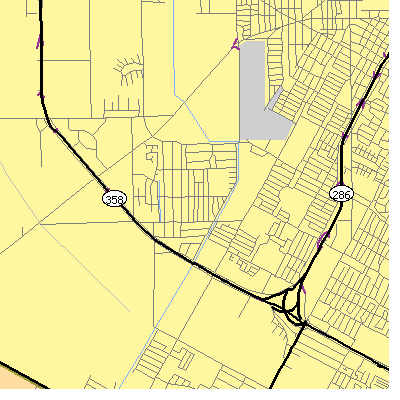 Zip code 78416 close-up map