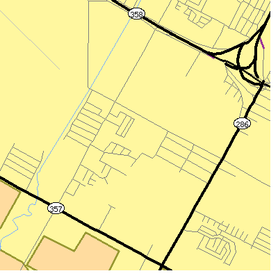 Zip code 78417 close-up map