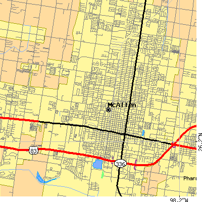 Zip code 78501 close-up map