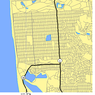Zip code 94116 close-up map