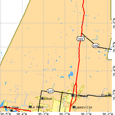Zip code 78539 close-up map