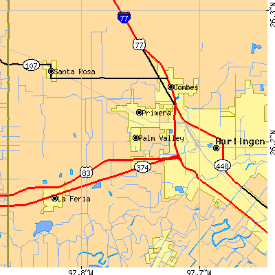 Zip code 78552 close-up map