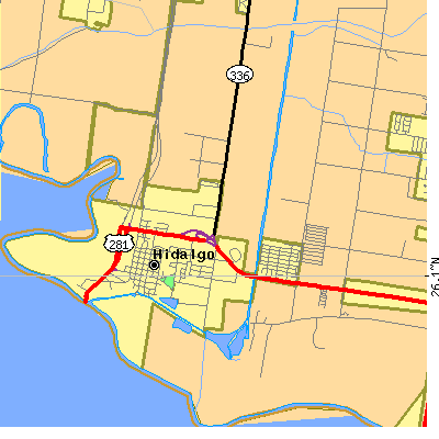 Zip code 78557 close-up map