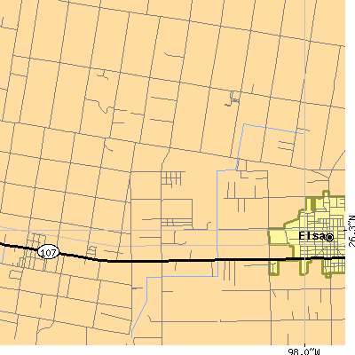 Zip code 78558 close-up map