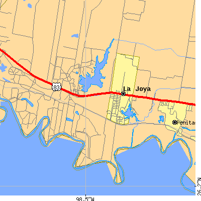 Zip code 78560 close-up map