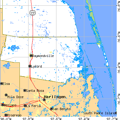 Zip code 78569 close-up map