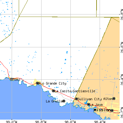 Zip code 78582 close-up map