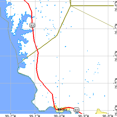 Zip code 78584 close-up map