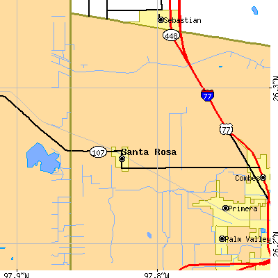 Zip code 78593 close-up map