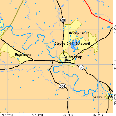 Zip code 78602 close-up map