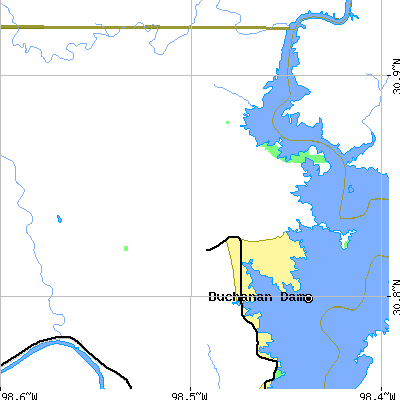 Zip code 78607 close-up map