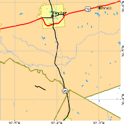 Zip code 78615 close-up map