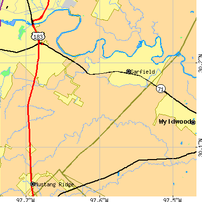 Zip code 78617 close-up map